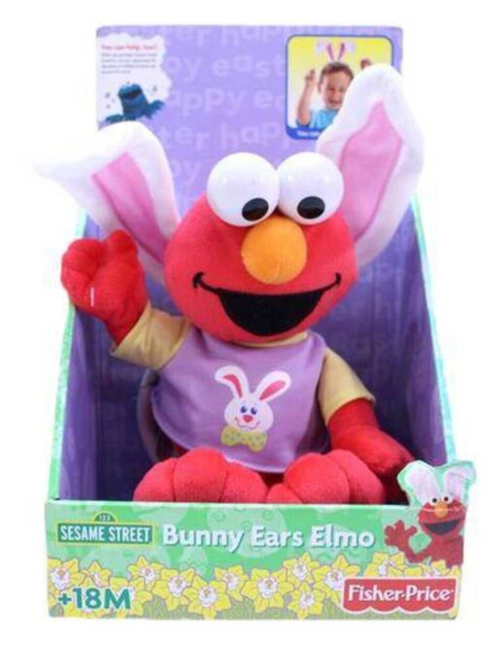 New Vintage 2005 Bunny Ear Elmo Sesame Street Fisher Price Toy Plush Easter